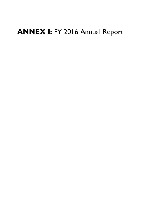 Annual Report for FY 2016: Building Low Emission Alternatives to Develop Economic Resilience and Sustainability (B-LEADERS) Project