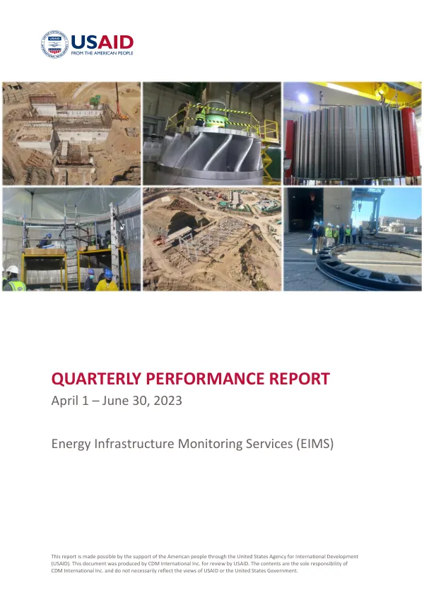 Quarterly Performance Report – April 1–June 30, 2023: Energy Infrastructure Monitoring Services (EIMS)