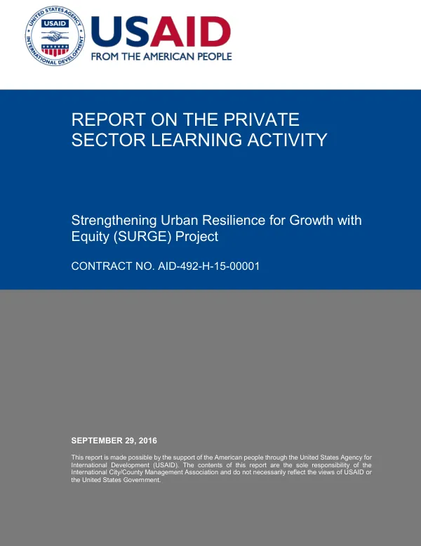 Documentation Report on Private Sector Learning Activity, September 2016
