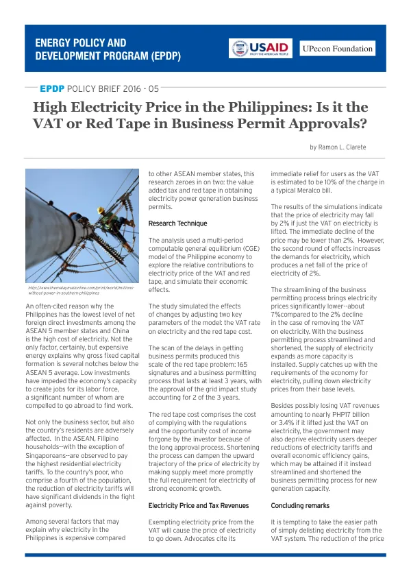 High Electricity Price in the Philippines: Is it the VAT or Red Tape in Business Permit Approvals?