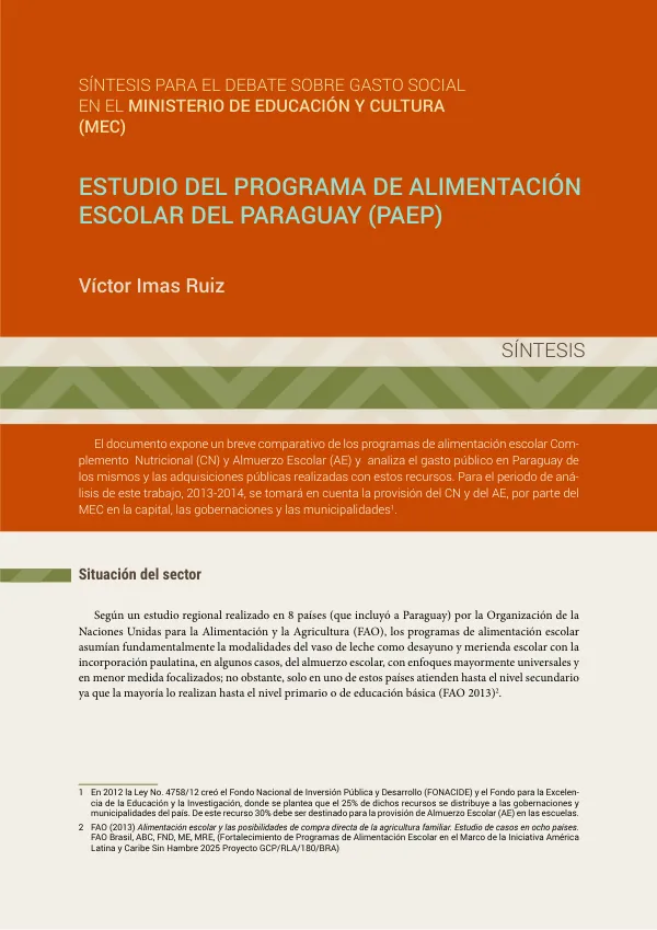 Síntesis para el Debate sobre Gasto en el Ministerio de Educación y Cultura (MEC)