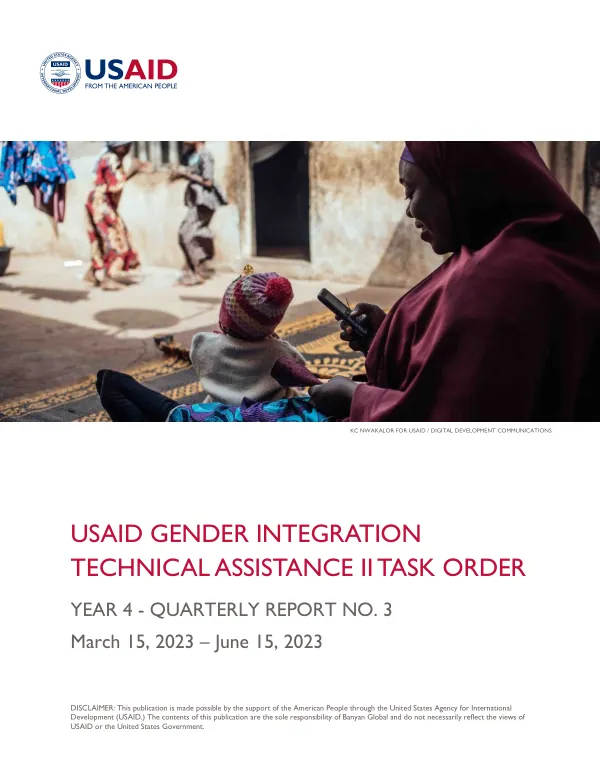 USAID Gender Integration Technical Assistance II Task Order Year 4 - Quarter 3 Report
