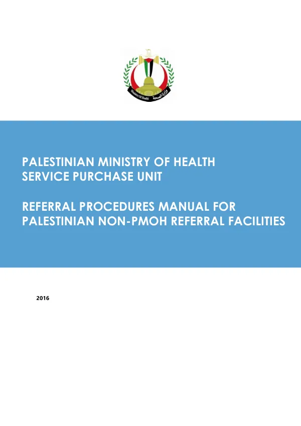 Referral Procedures Manual for Palestinian Non-PMOH Referral Facilities
