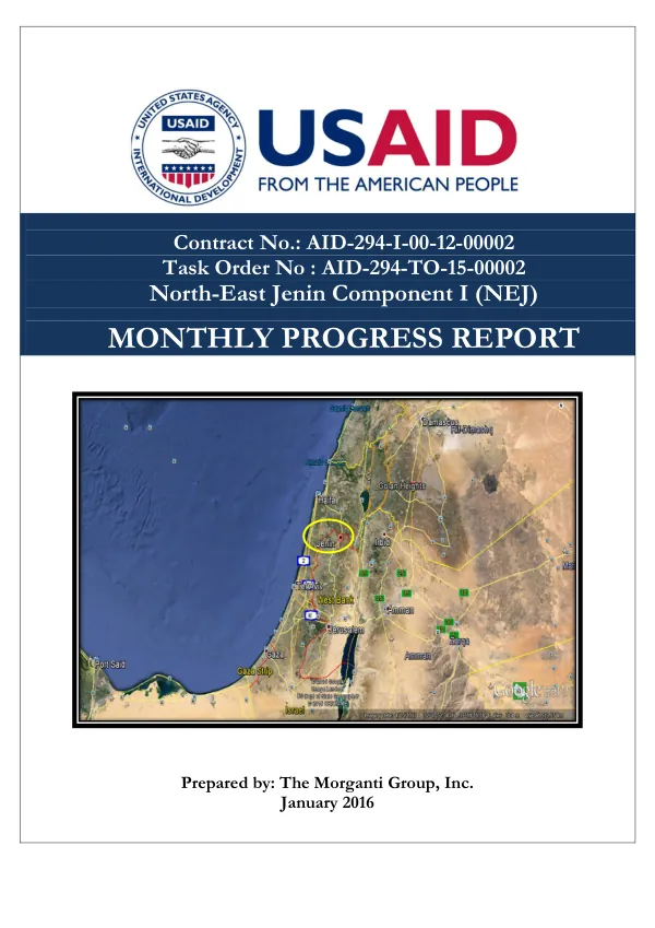Monthly Progress Report No. 12: North East Jenin Component I