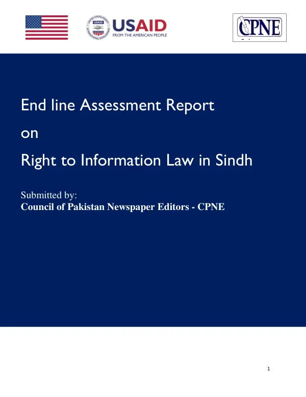 End line Assessment Report on Right to Information Law in Sindh