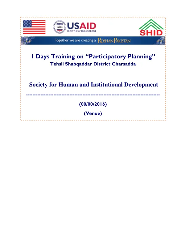 1 Days Training on Participatory Planning