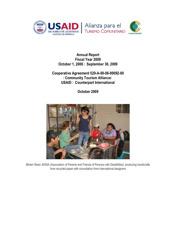 Community Tourism Alliance: Annual Report FY 2009
