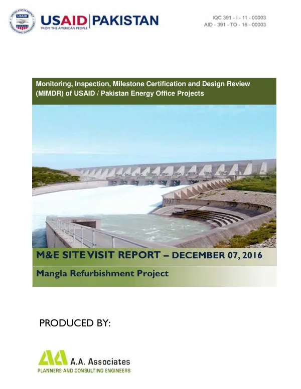 Mangla Refurbishment Project M&E Site Visit Report