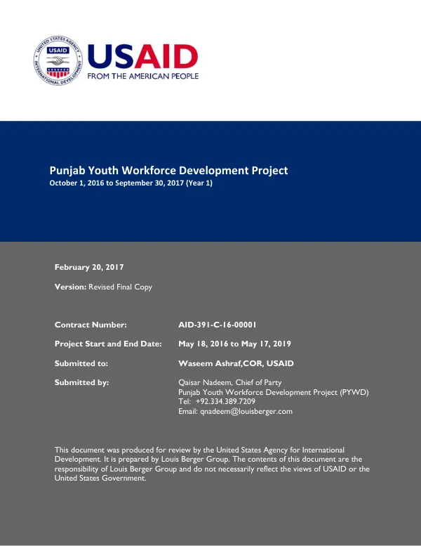 Punjab Youth Workforce Development Project