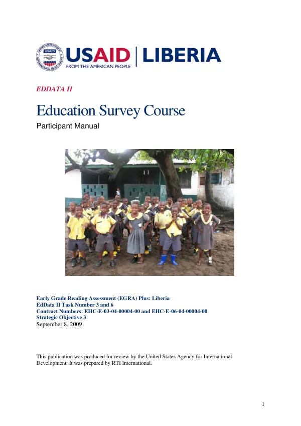 Education survey course : participant manual