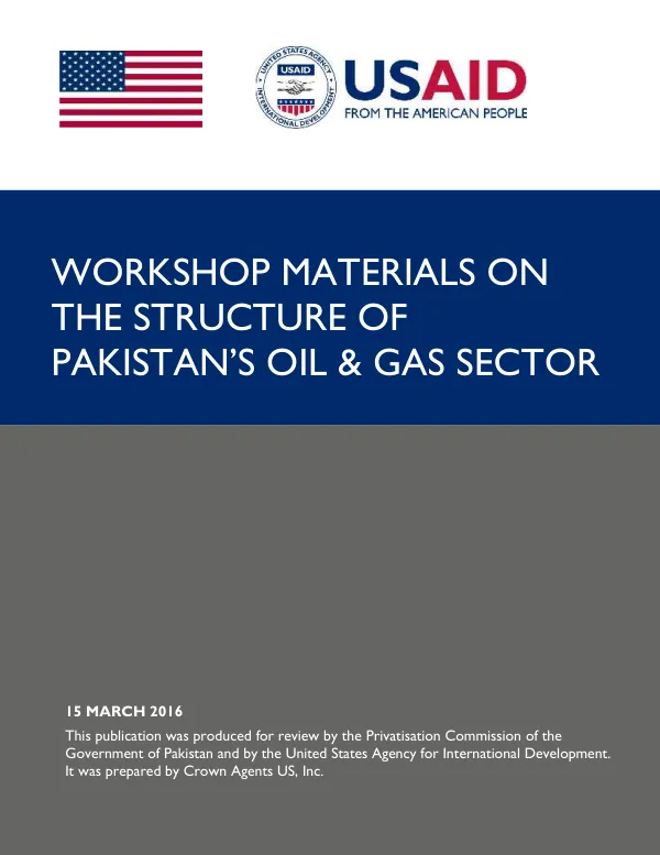 Workshop Materials on The Structure of Pakistan’s Oil & Gas Sector