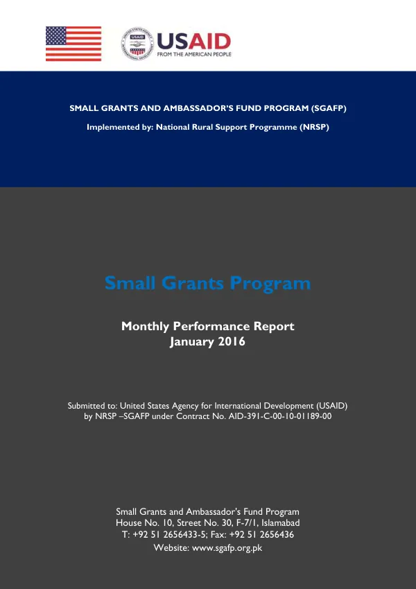 Small Grants & Ambassador’s Fund Program