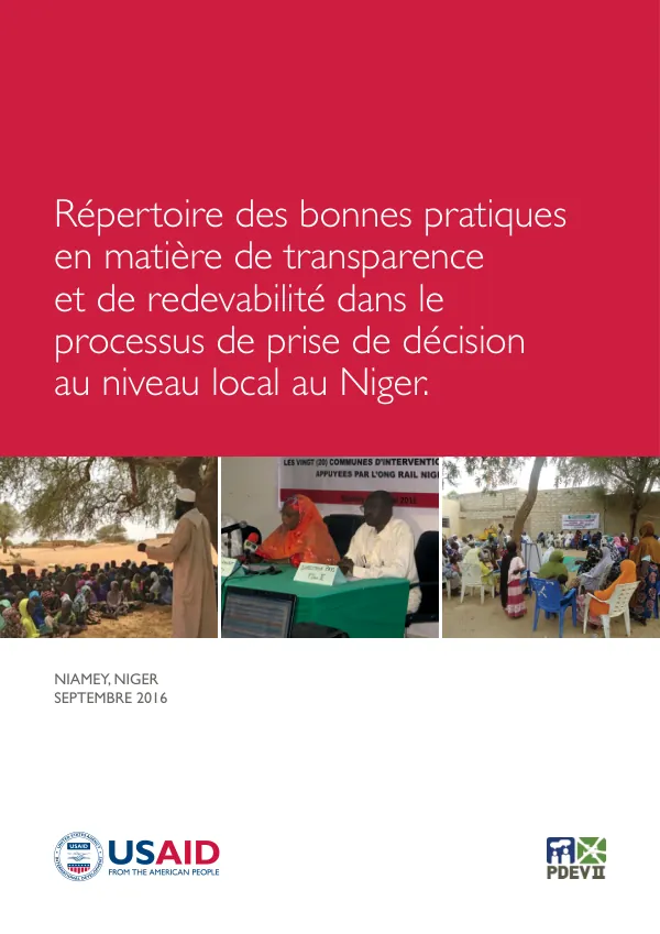 Répertoire des bonnes pratiques en matière de transparence et de redevabilité dans le processus de prise de décision au Niger