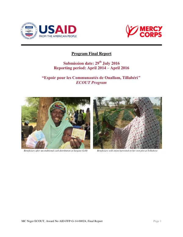 Final Report: ECOUT Program