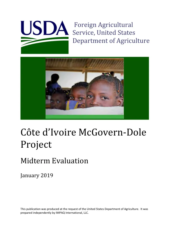 Cote d’Ivoire McGovern-Dole project : midterm evaluation