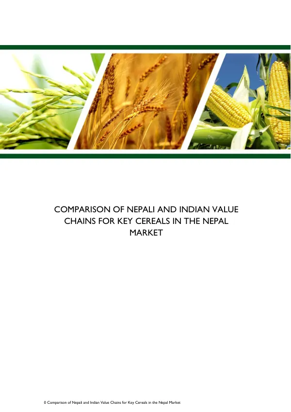 Self-Sufficiency and Value Chain Opportunities in Rice, Maize and Wheat in Nepal