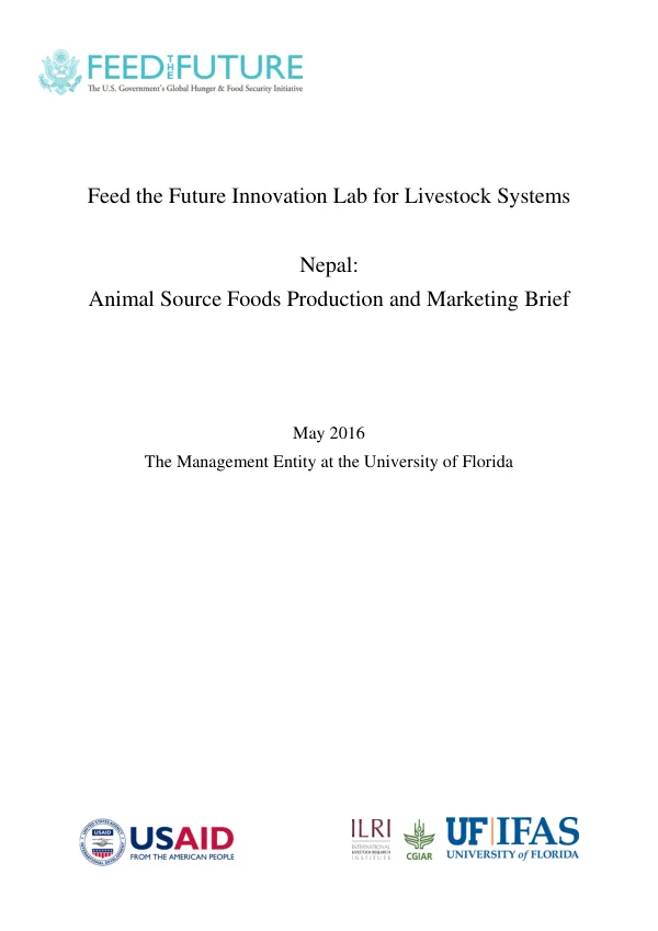 Feed the Future Innovation Lab for Livestock Systems Nepal: Animal Source Foods Production and Marketing Brief
