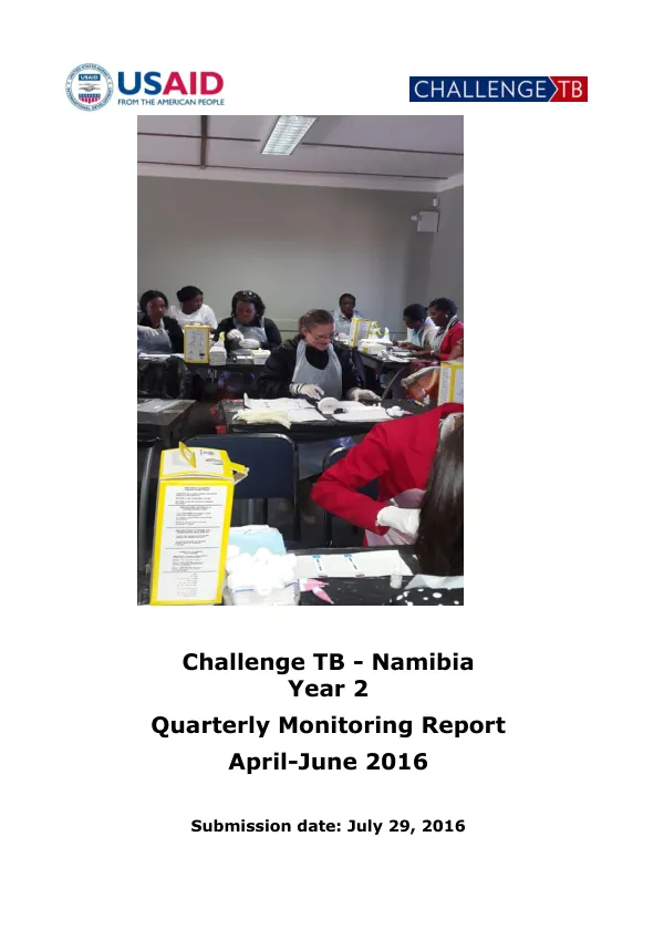 TB CARE Annual Work Plan and Budget