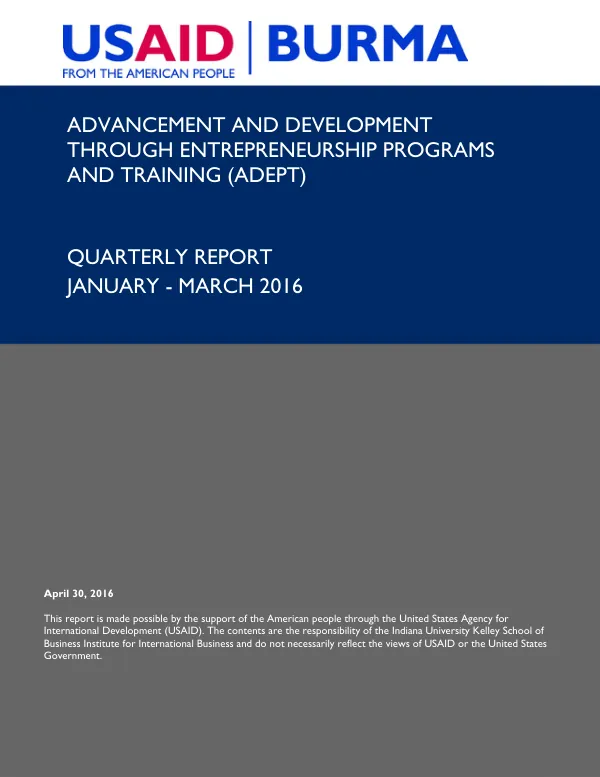 ADEPT Quarterly Report January - March 2016