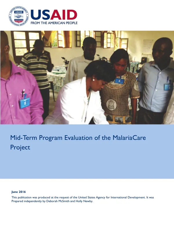 Mid-Term Program Evaluation of the MalariaCare Project