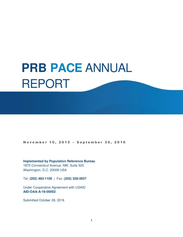 PRB PACE ANNUAL REPORT 2015/2016