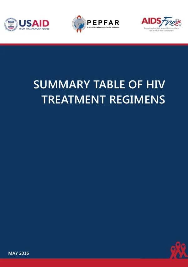 Summary Table of HIV Treatment Regimens