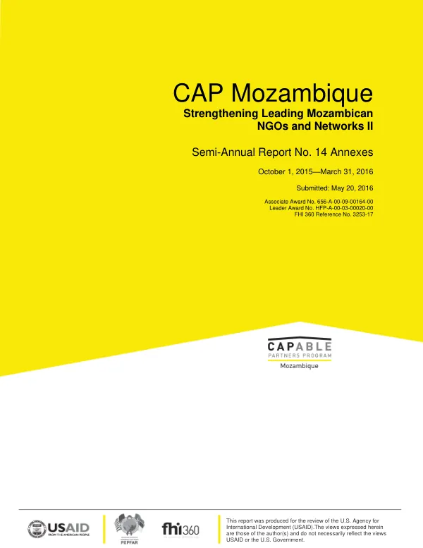 Semi-Annual Report No. 14: October 1, 2015 – March 31, 2016