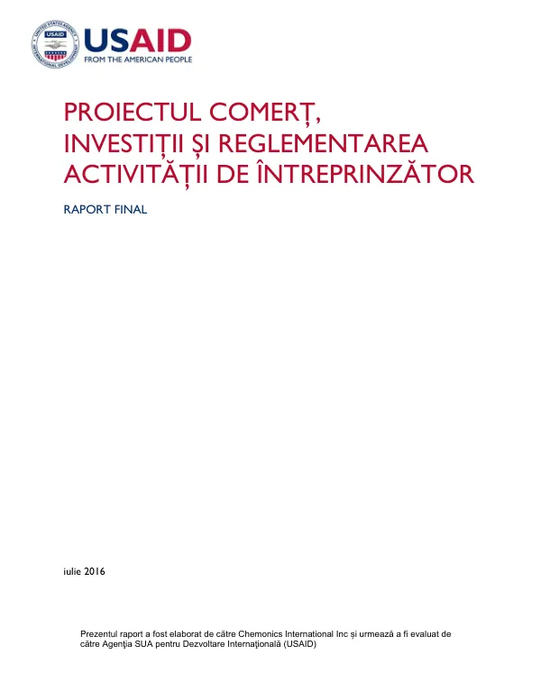 Final Report: Project BRITE - Trade, Investments and Regulation of Entrepreneurial Activity