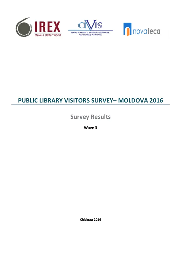 Public Library Visitors Survey in Moldova – Wave 3 – 2016