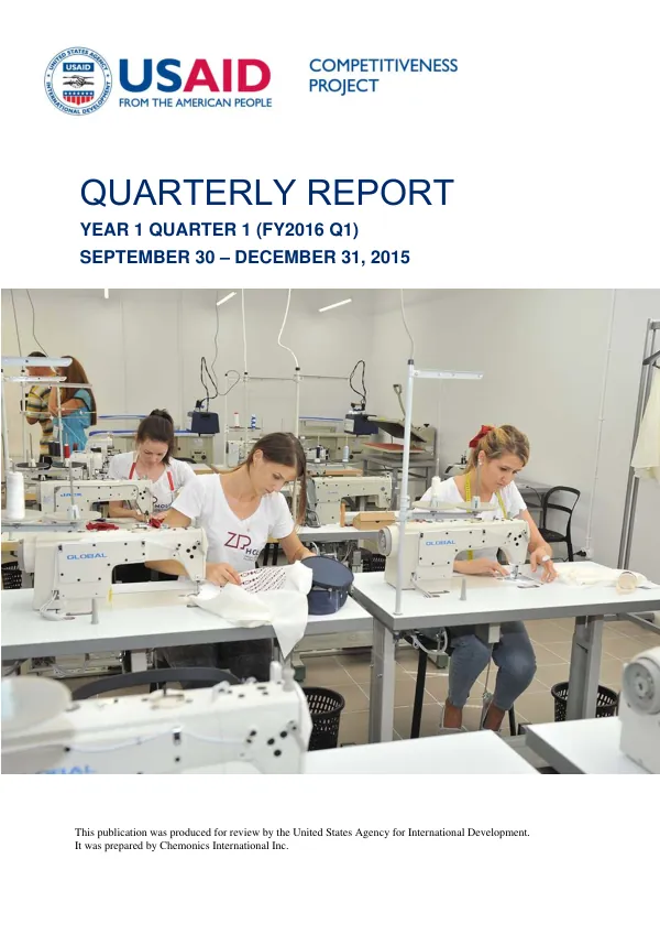 Quarterly Report: Year 1 Quarter 1 (FY2016 Q1)