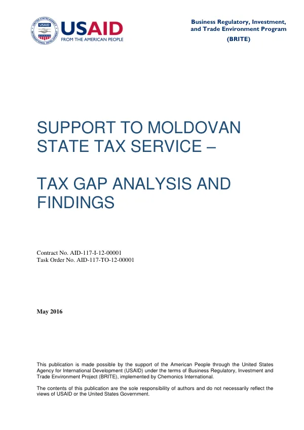 Tax Gap Analysis for Moldova
