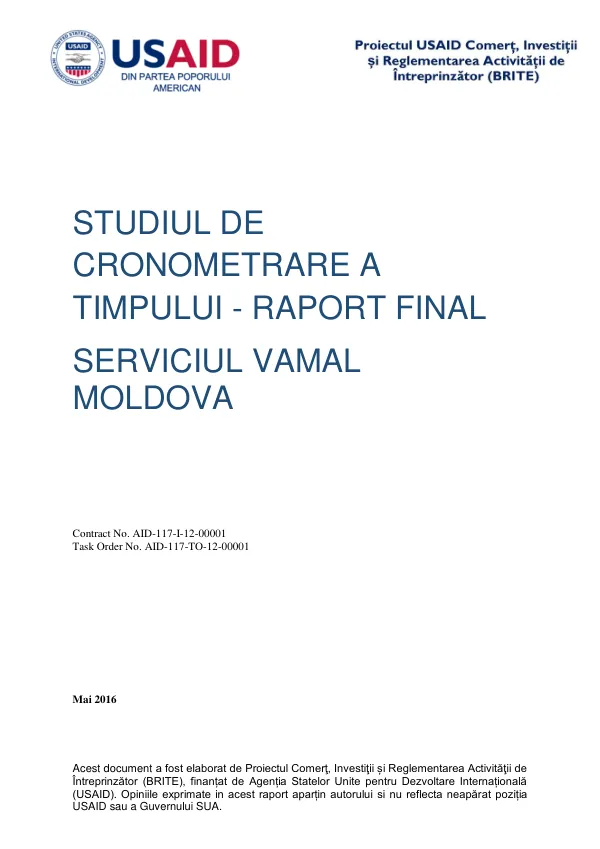 Studiul de Cronometrare a Timpului - Raport Final