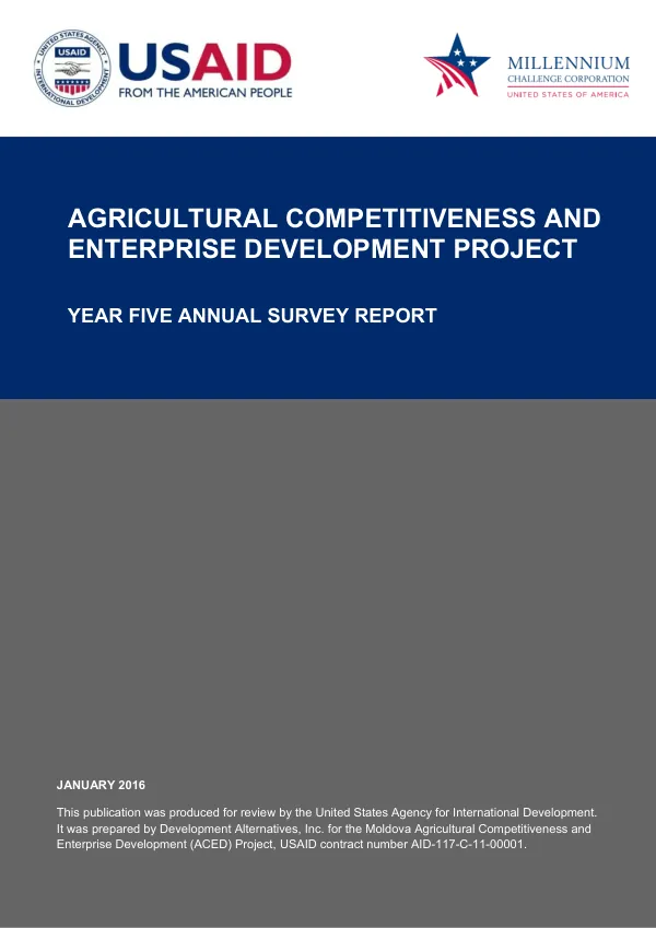 Agricultural Competitiveness and Enterprise Development Project Year Five Annual Survey Report
