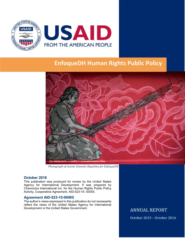 Annual Report: EnfoqueDH Human Rights Public Policy October 2015 – October 2016