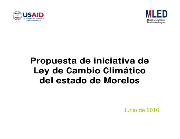 Propuesta de iniciativa de Ley de Cambio Climático del estado de Morelos