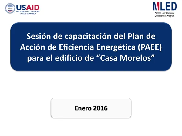 Plan de Acción de Eficiencia Energética para el edificio de Casa Morelos