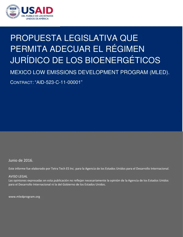 Propuesta legislativa que permita adecuar el régimen jurídico de los bioenergéticos