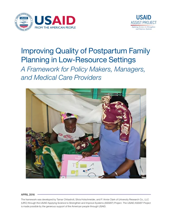 Improving Quality of Postpartum Family Planning in Low-Resource Settings