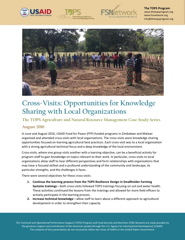 Cross-Visits: Opportunities for Knowledge Sharing with Local Organizations