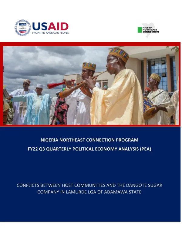 Political Economy Analysis of the Dangote Sugar Company in Northeast Nigeria