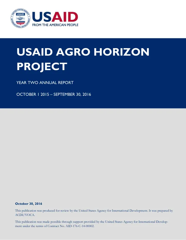 USAID Agro Horizon Project Year Two Annual Report