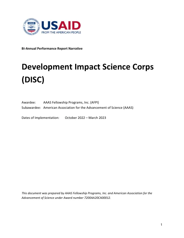 Bi-Annual Performance Report Narrative