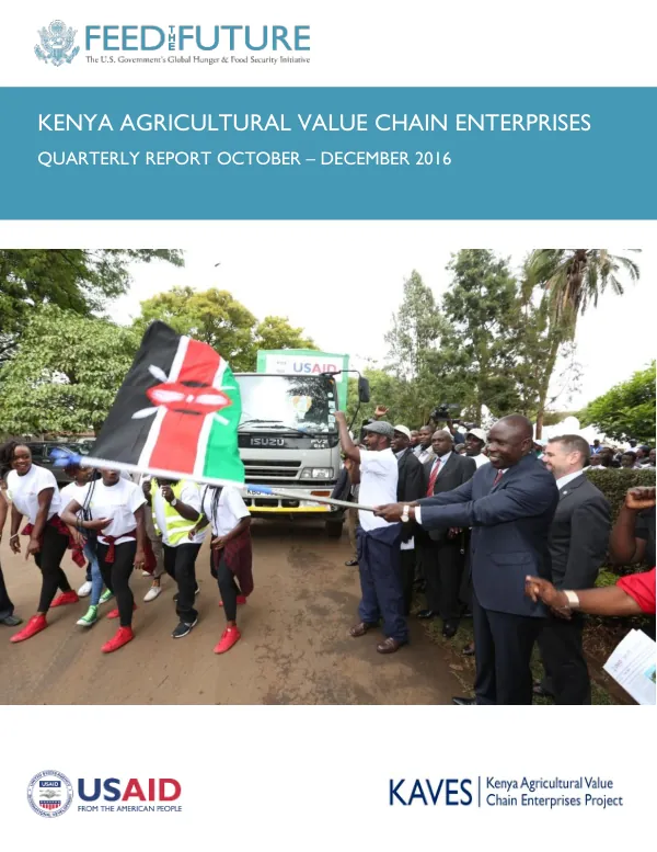 Quarterly Report: Kenya Agricultural Value Chain Enterprises QTR 16, FY 2016