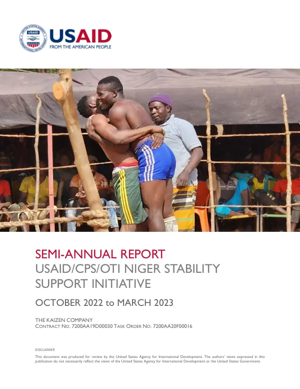 USAID/CPS/OTI NIGER SEMI-ANNUAL REPORT MARCH 2023