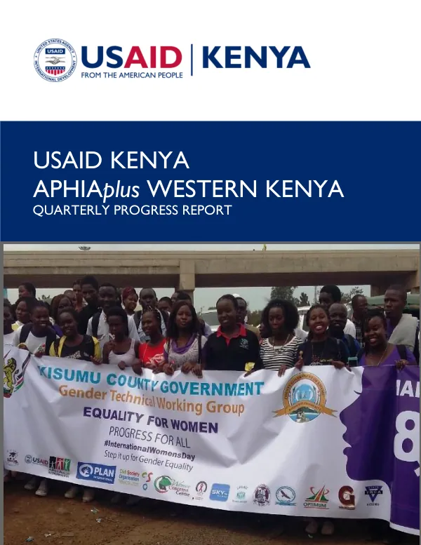 USAID KENYA (APHIAPLUS WESTERN KENYA) PROGRESS REPORT FOR Q1 FY 2016