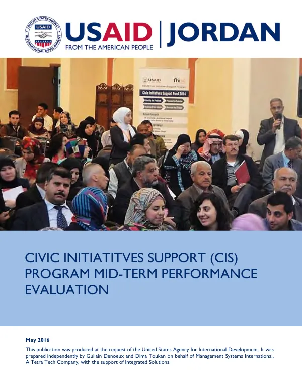 CIVIC INITIATIVES SUPPORT (CIS) PROGRAM MID-TERM PERFORMANCE EVALUATION REPORT