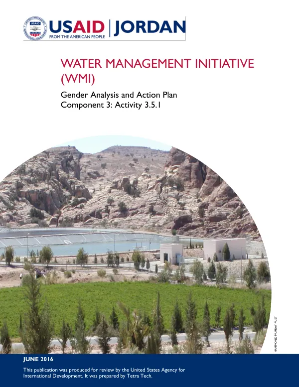 Jordan Water Management Initiative (WMI): Gender Analysis and Action Plan, Component 3: Activity 3.5.1
