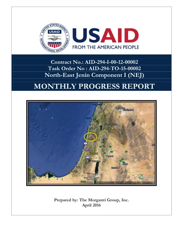 Monthly Progress Report No. 15: North-East Jenin Component I (NEJ)