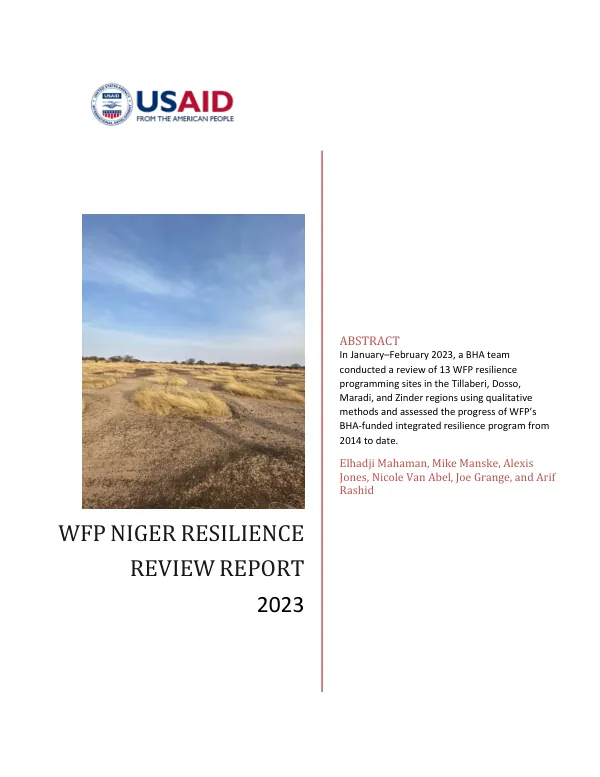WFP Niger Resilience Review Report