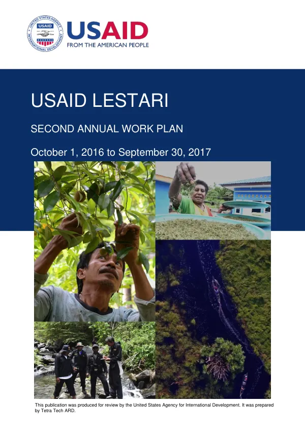 USAID LESTARI Second Annual Work Plan